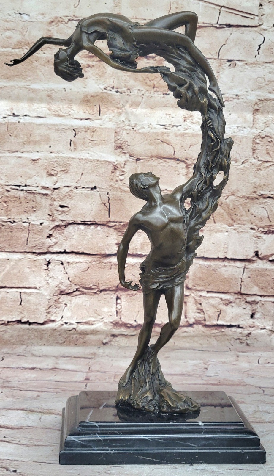 ORIGINAL DREAM DANCE BY ALDO VITALEH BRONZE SCULPTURE HOT CAST ART DECO FIGURINE