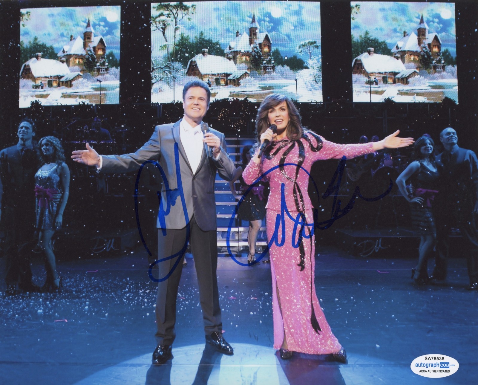Donny & Marie Osmond Signed 8x10 Photo The Osmonds ACOA
