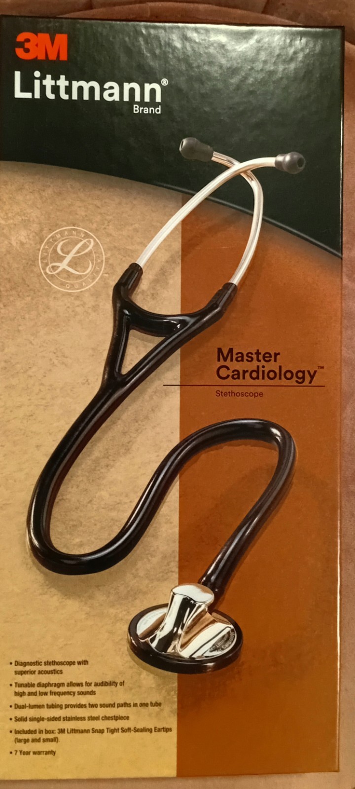 3M Littmann Master Cardiology Stethoscope Single Head Diaphragm, Black