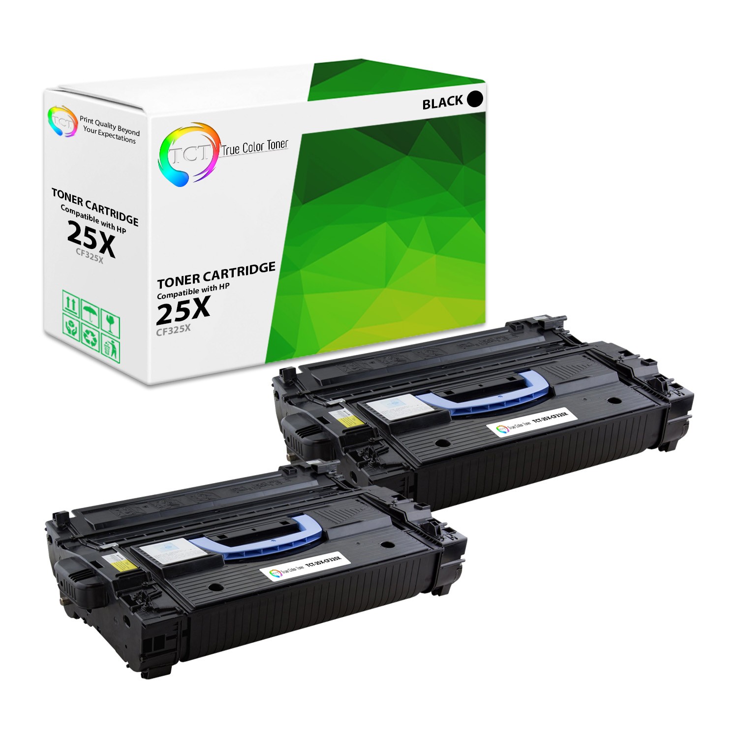 2Pk TCT Premium 25X CF325X Black Hi-Yield for HP LJ M806 M830 Compatible Toner