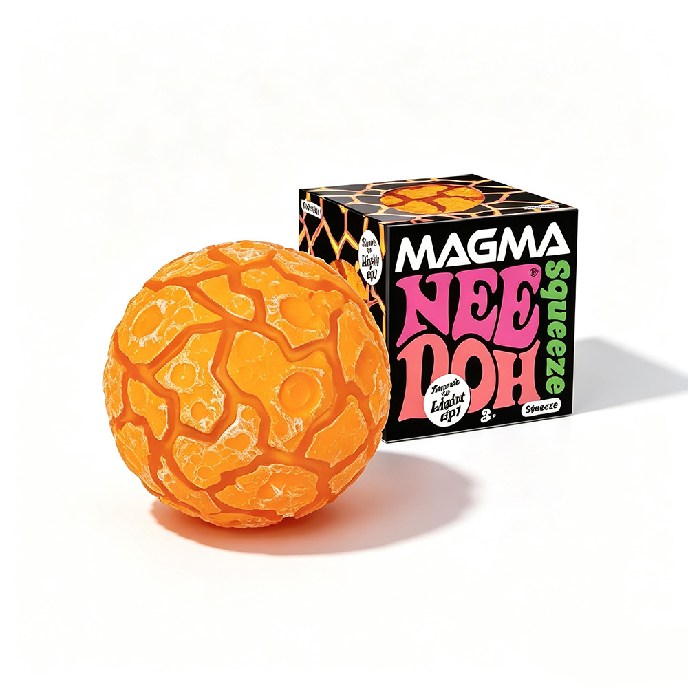 NeeDoh Squeeze Doh Magma Squishy Stress Ball Fidget Toy grey/red