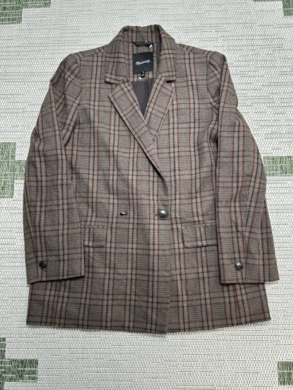 Madewell Caldwell Blazer Jacket Womens Medium Multicolor Plaid Single Vented