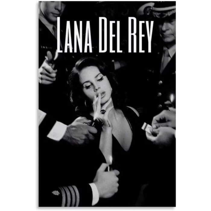 Lana Del Rey Vintage Black White Portrait Music Poster