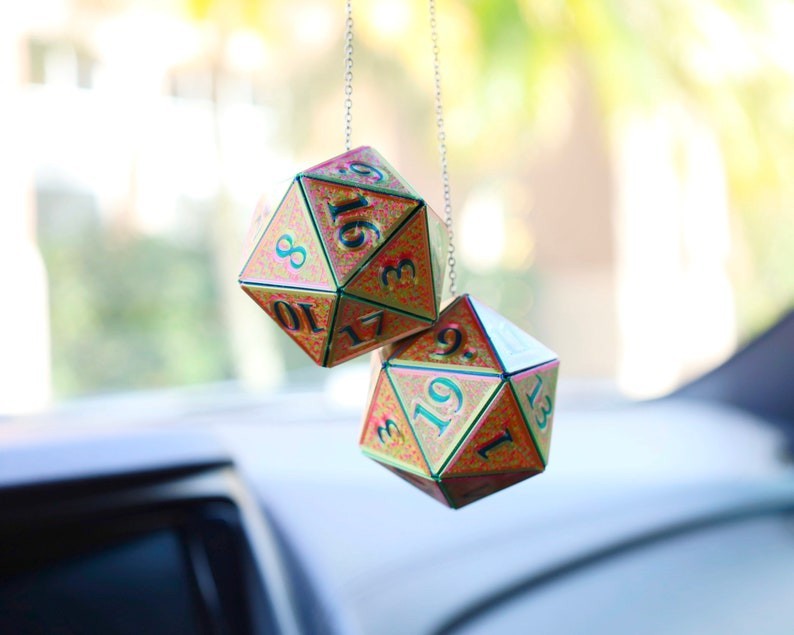 D20 Car Dice [Pick your colors, custom 2\