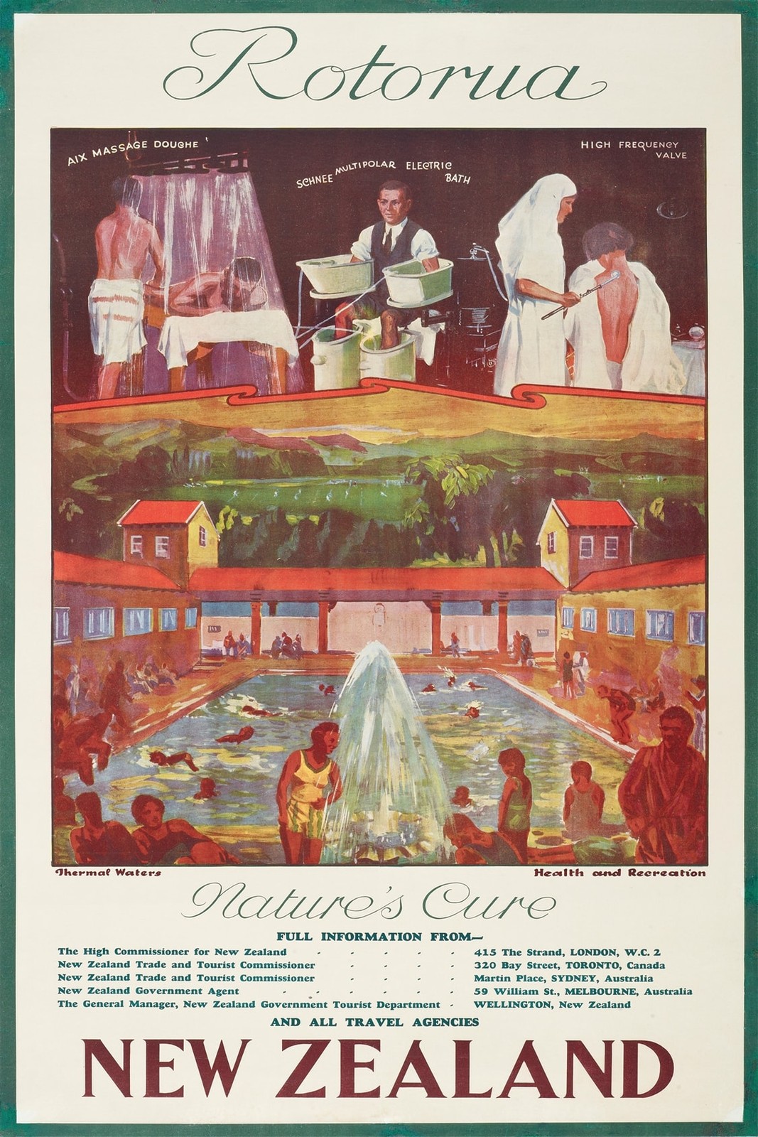 Vintage Rotorua Travel Poster 🌿 - New Zealand Spa Retreat - 24x36” RARE Vintage Rotorua Travel Poster 🌿 - New Zealand Spa Retreat - 24x36” RARE