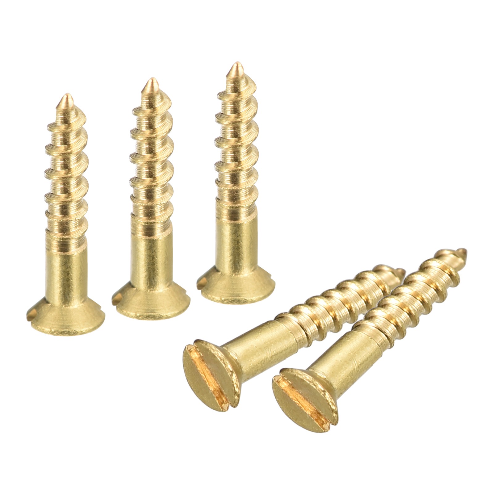 60Pcs M2 x 12mm Brass Slotted Drive Flat Head Wood Screws Self Tapping Screw)