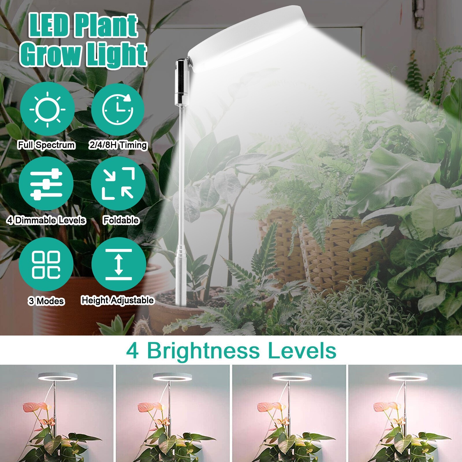 LED Grow Light Plant Growing Lamp Full Spectrum with 3 Timer for Indoor