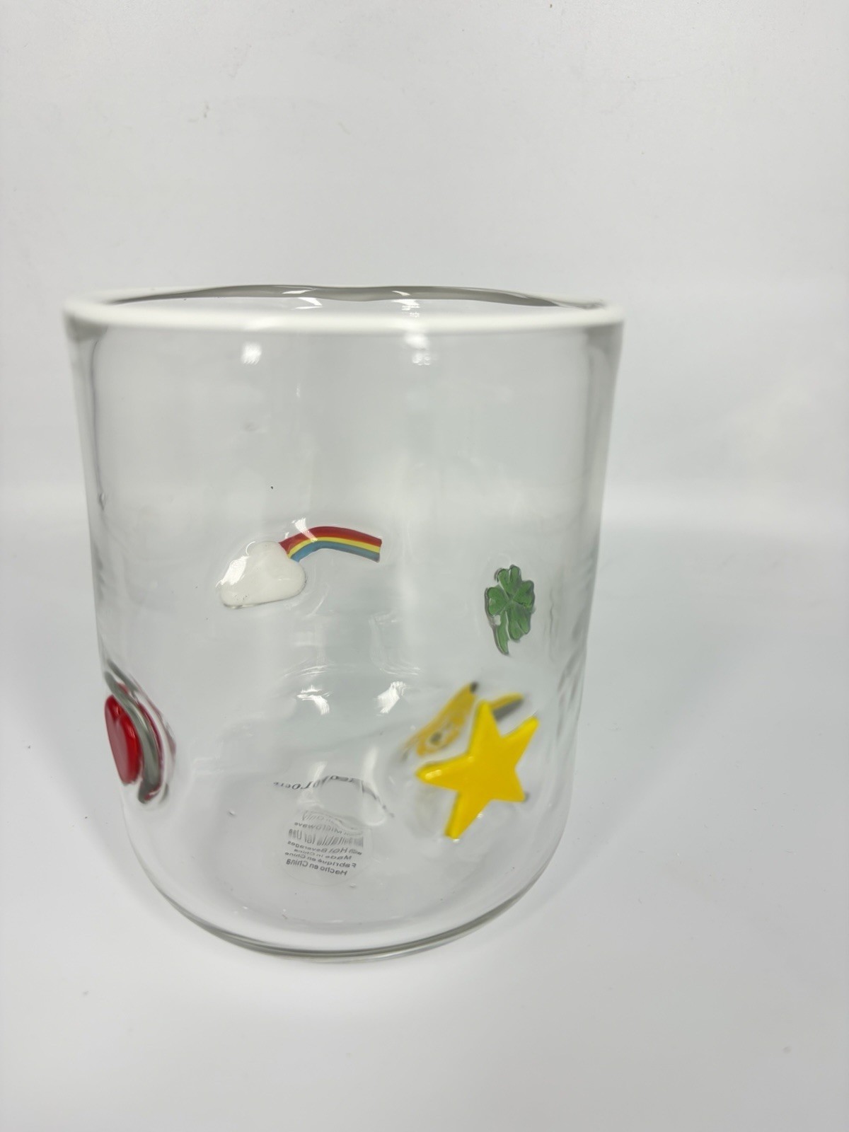 Anthropologie Icon Juice Glass “Luck” New in Box  Single Glass