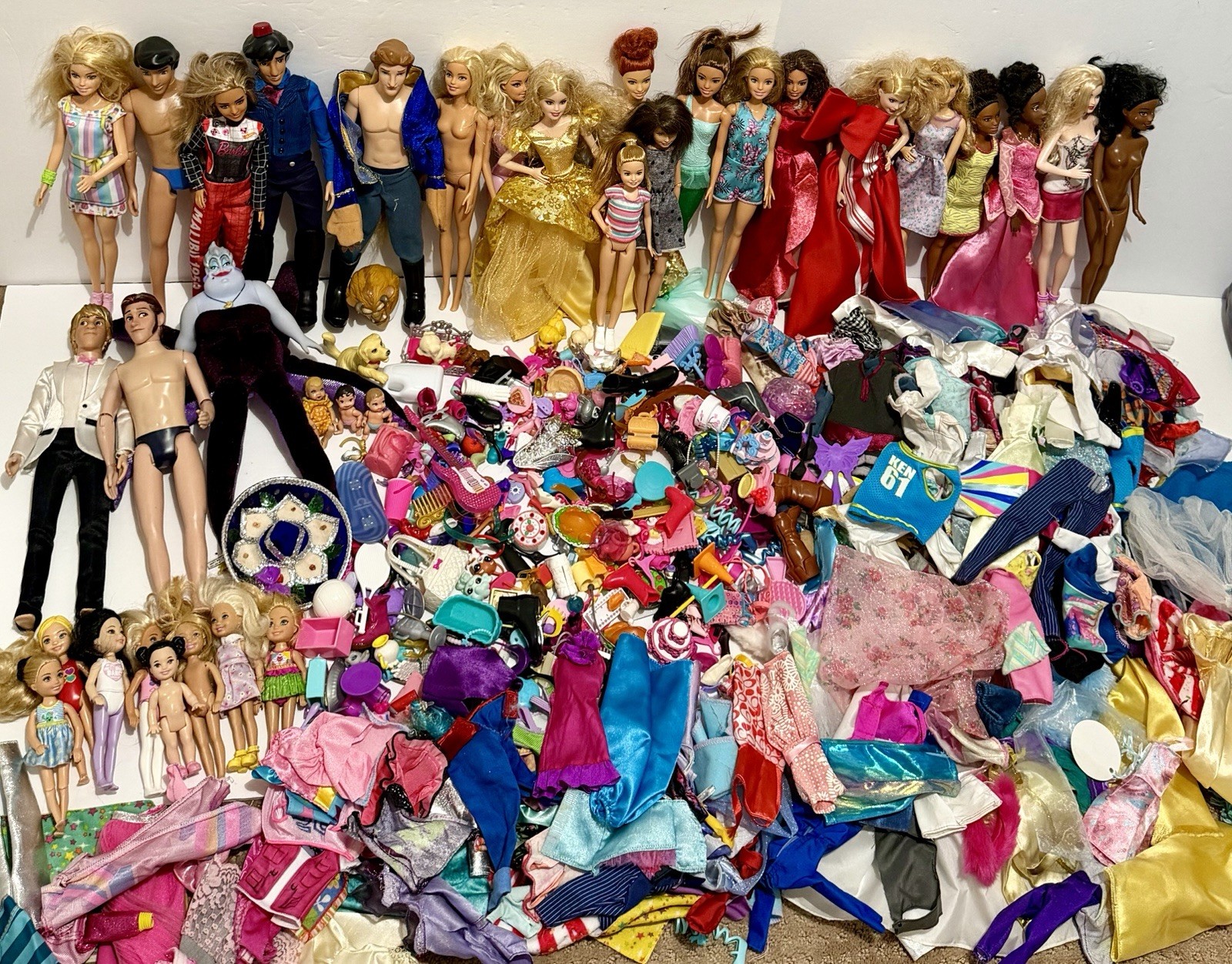 HUGE Barbie Doll Lot, Clothes, Pets, Shoes, Babies, Accessories Misc Pieces Lot