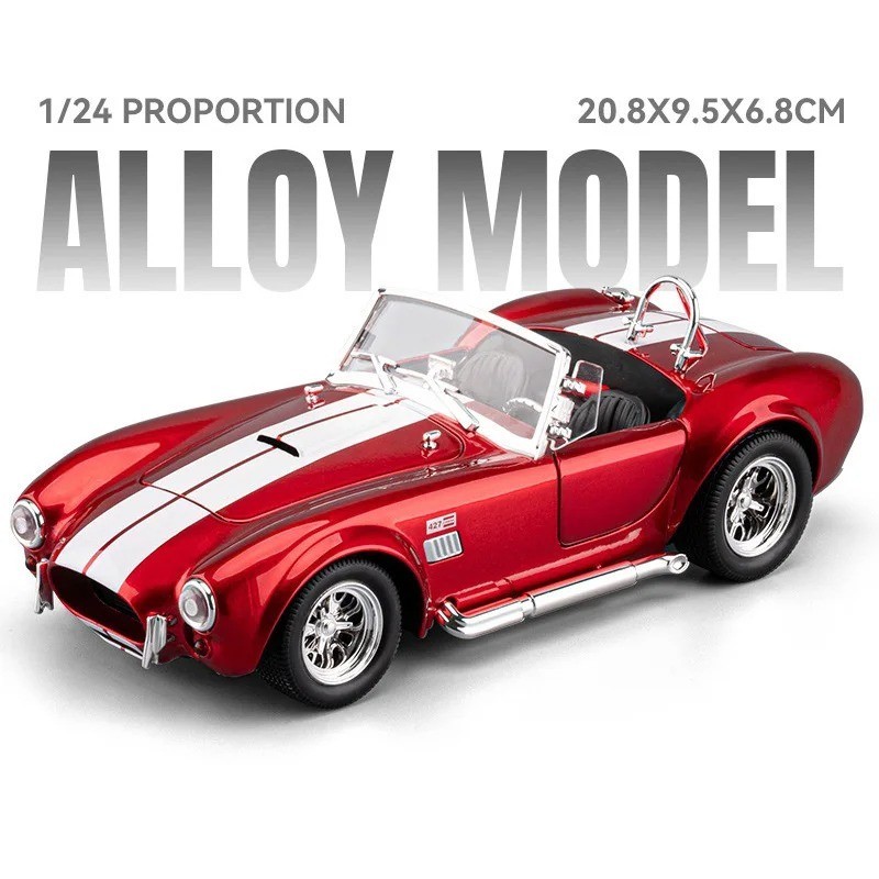 1:24 Ford Shelby Cobra 427 S/C Diecast-Light Sound Vintage Charm for Collectors 