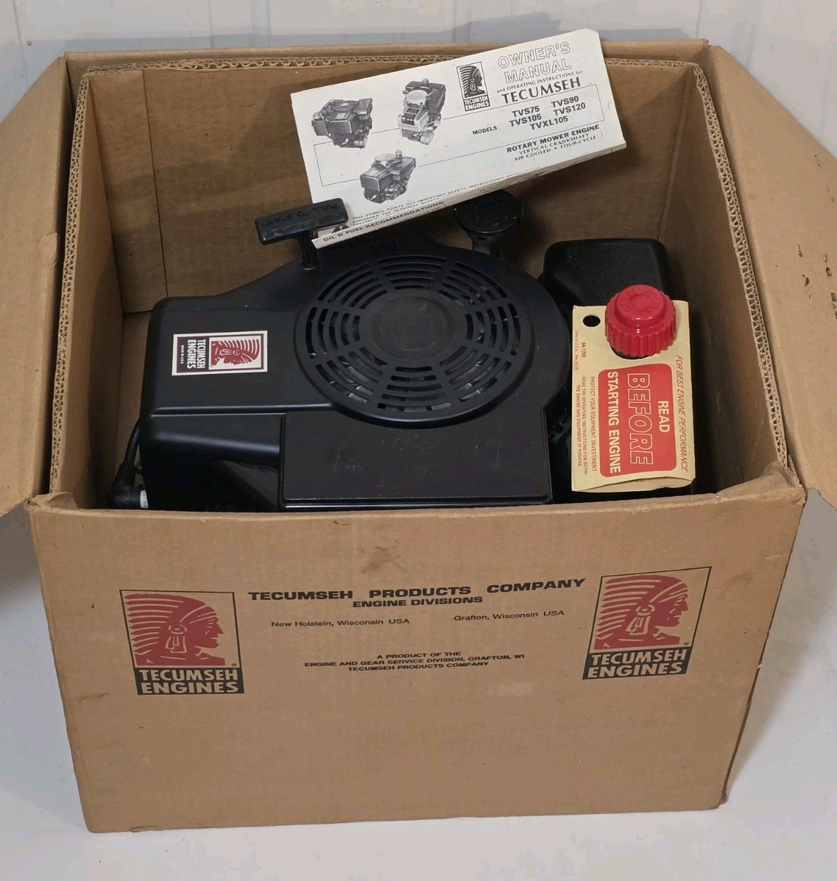 New Old Stock Nos Mib Tecumseh TVS90 Vertical Shaft Engine Electric Start 