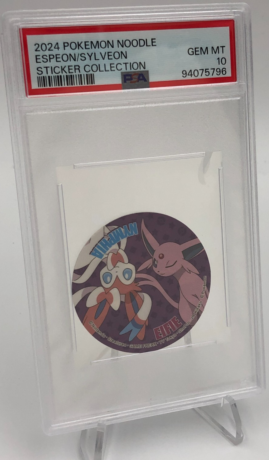 2024 POKEMON NOODLE Sticker Collection ESPEON/SYLVEON graded slab PSA GEM MT 10 2024 POKEMON NOODLE Sticker Collection ESPEON/SYLVEON graded slab PSA GEM MT 10
