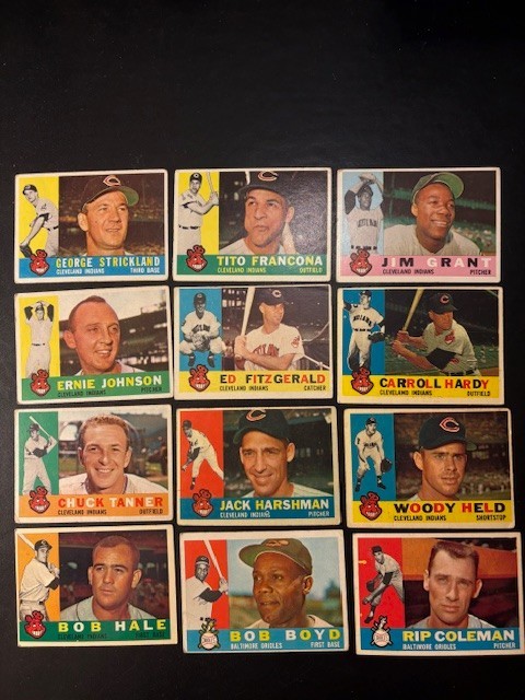 1960 Topps Baseball Lot 21 Dif. ALL INDIANS & ORIOLES Triandos Grant Vg to Vg-Ex