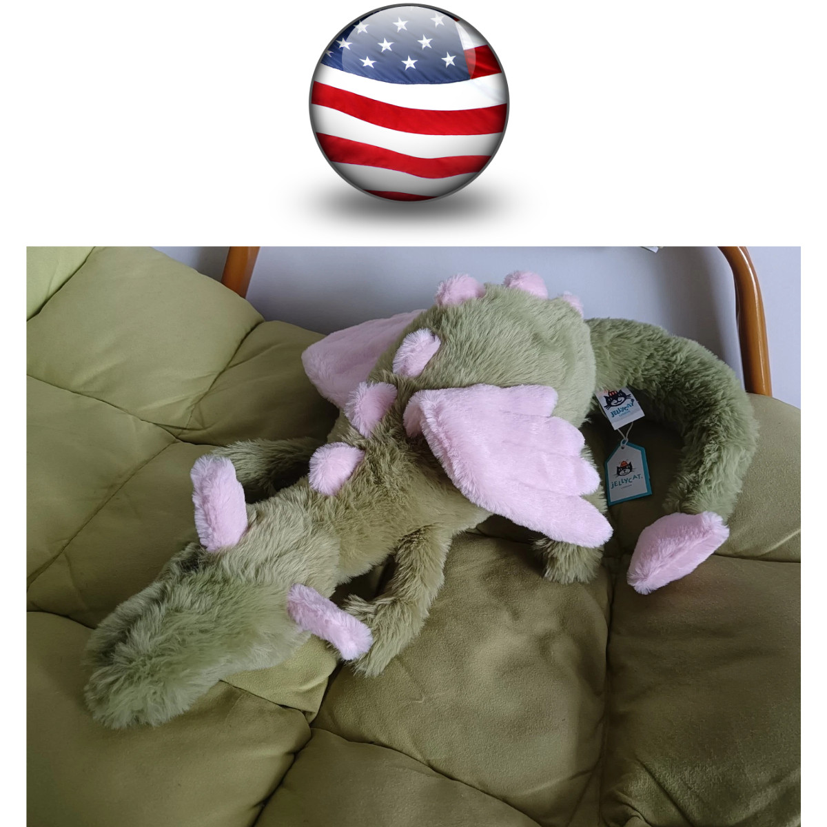 Jellycat Malachy Dragon Adorable Gift Plush Doll /Children\'s Plush Dolls