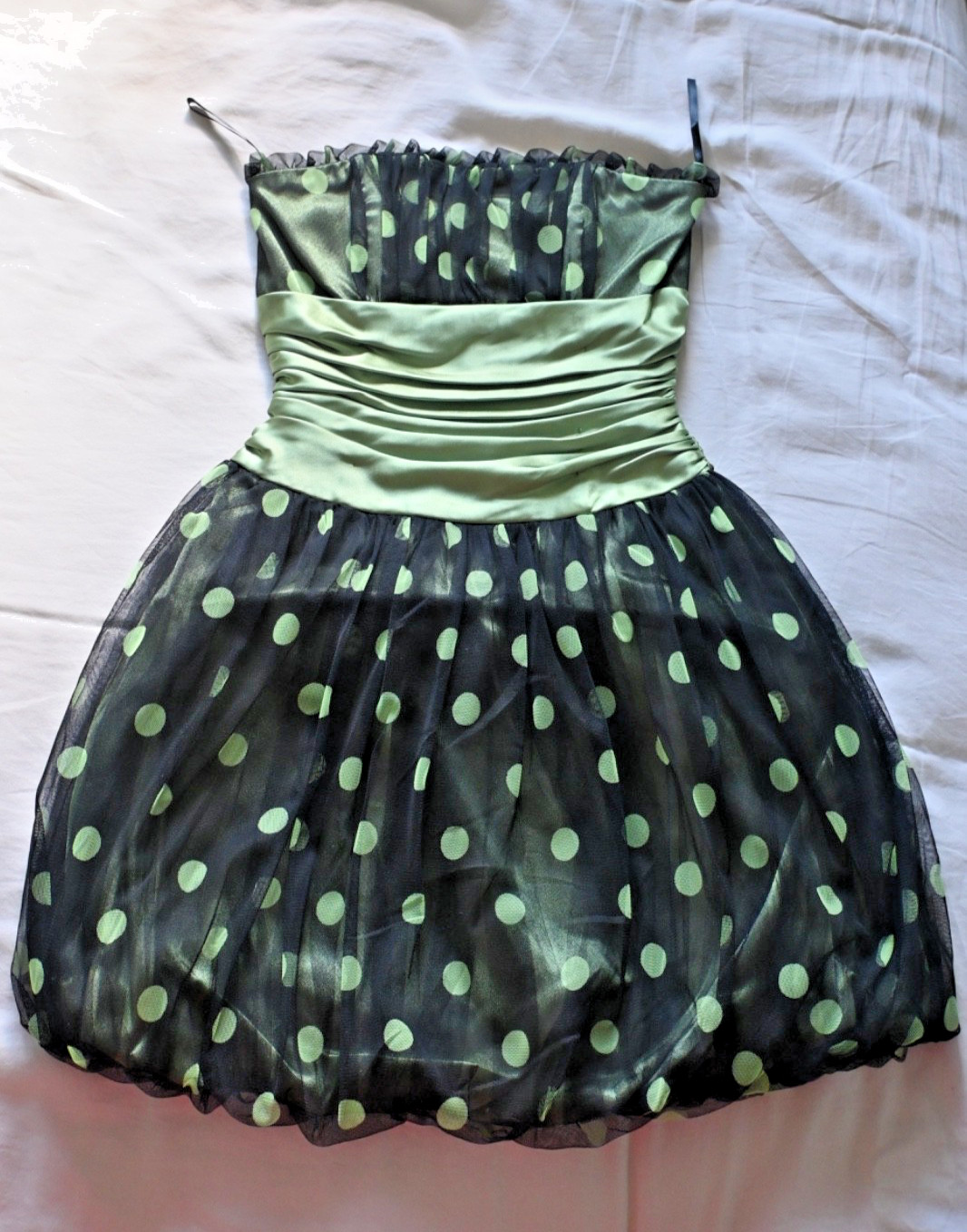 Vintage Jessica McClintock Bubble Dress - Green & Black Polka Dot (Size 3/4) Vintage Jessica McClintock Bubble Dress - Green & Black Polka Dot (Size 3/4)