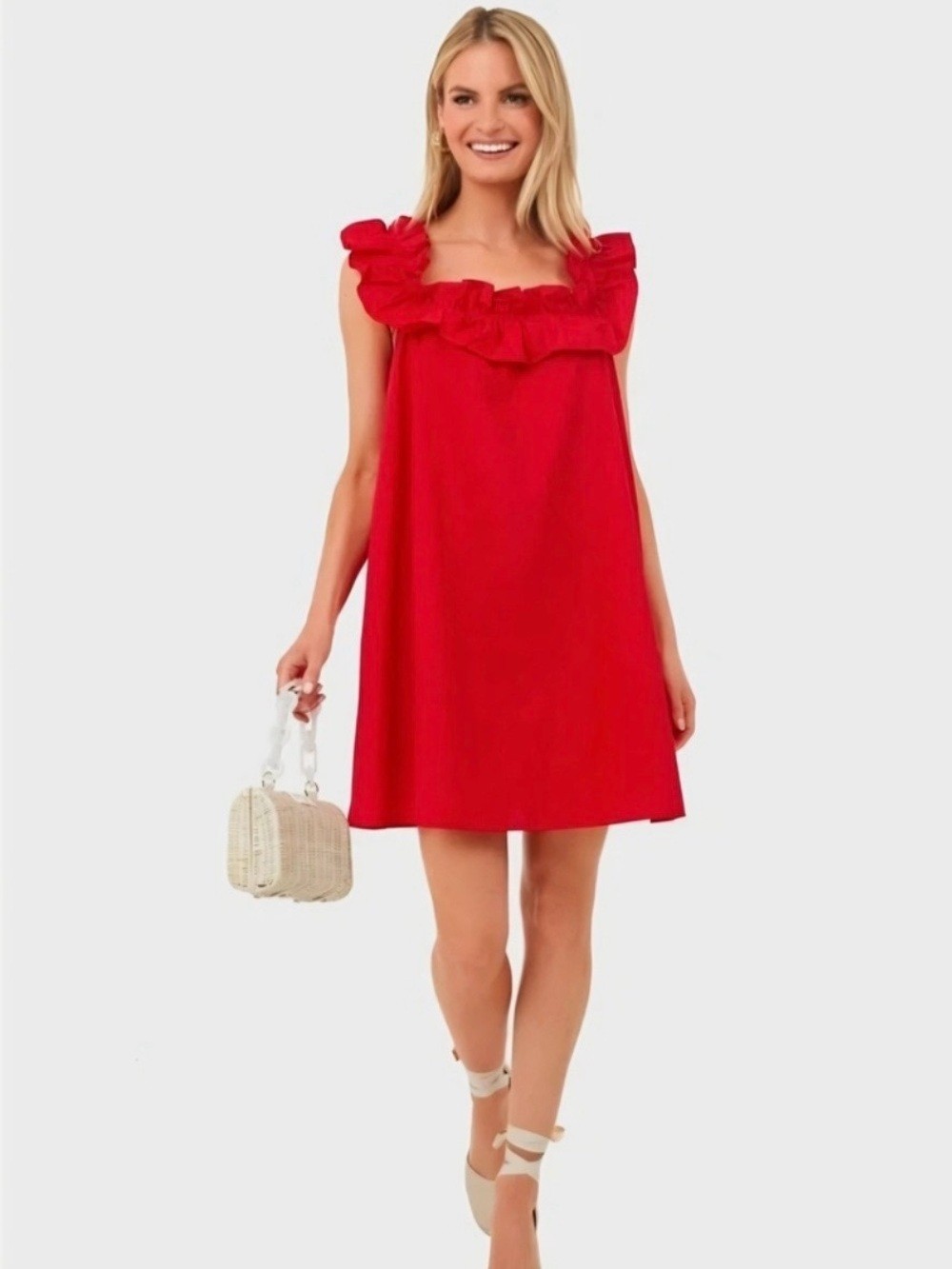 Tuckernuck Hyacinth House EUC Maria Red Sleeveless Mini Shift Dress Red Sz L