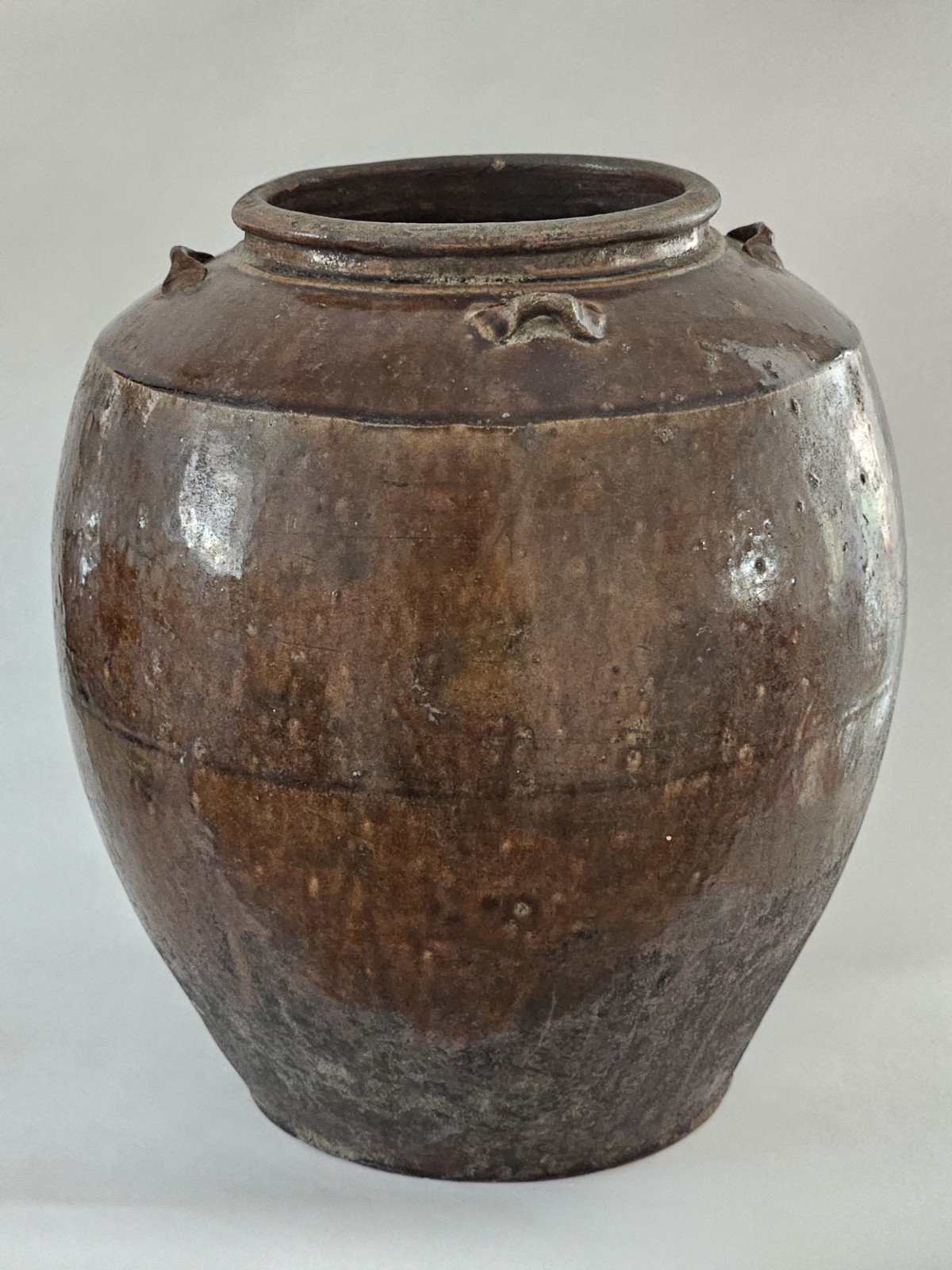 Chinese Ming - Qing Martaban Ware Stoneware Storage Jar 16\ Chinese Ming - Qing Martaban Ware Stoneware Storage Jar 16\