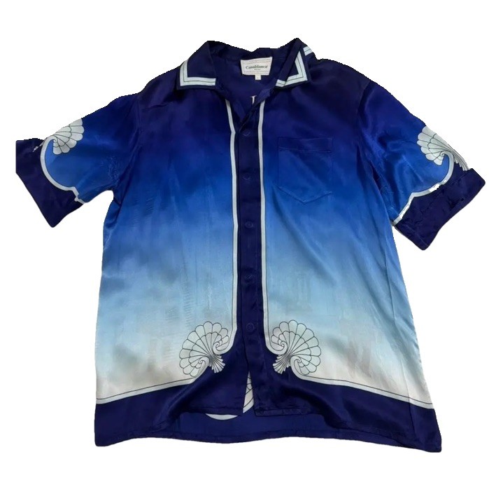 Casablanca Tennis Club Shirt Silk Gradient Blue Place Vendome Shirt Casablanca Tennis Club Shirt Silk Gradient Blue Place Vendome Shirt