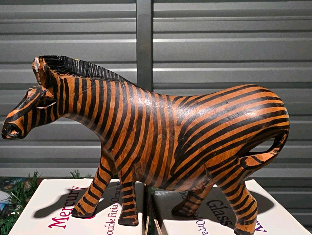 Hand-Carved Wood Zebra VINTAGE Hand-Carved Wood Zebra VINTAGE