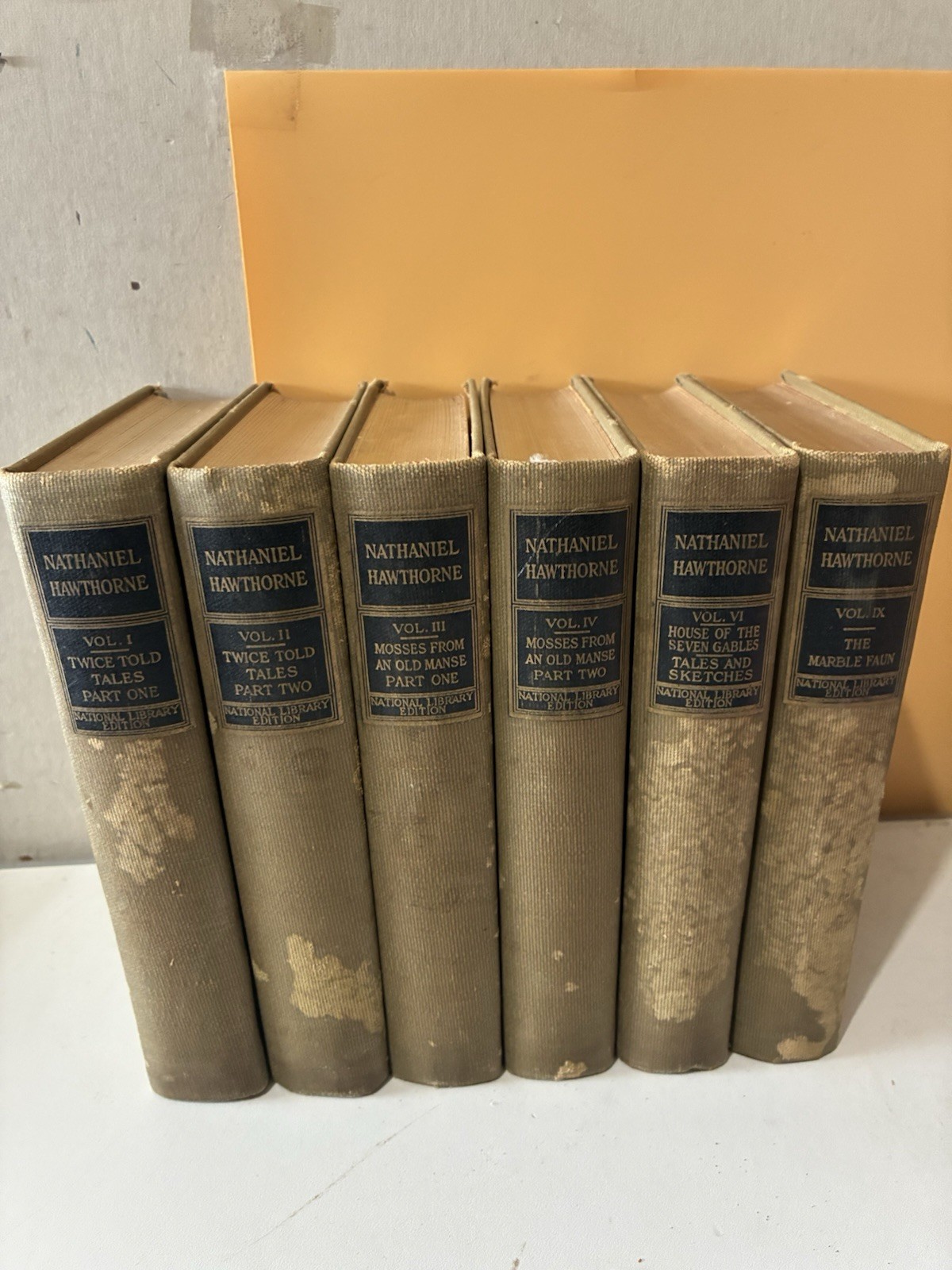 1923 Works of Nathaniel Hawthorne - National Edition Library - Set of 6 Books