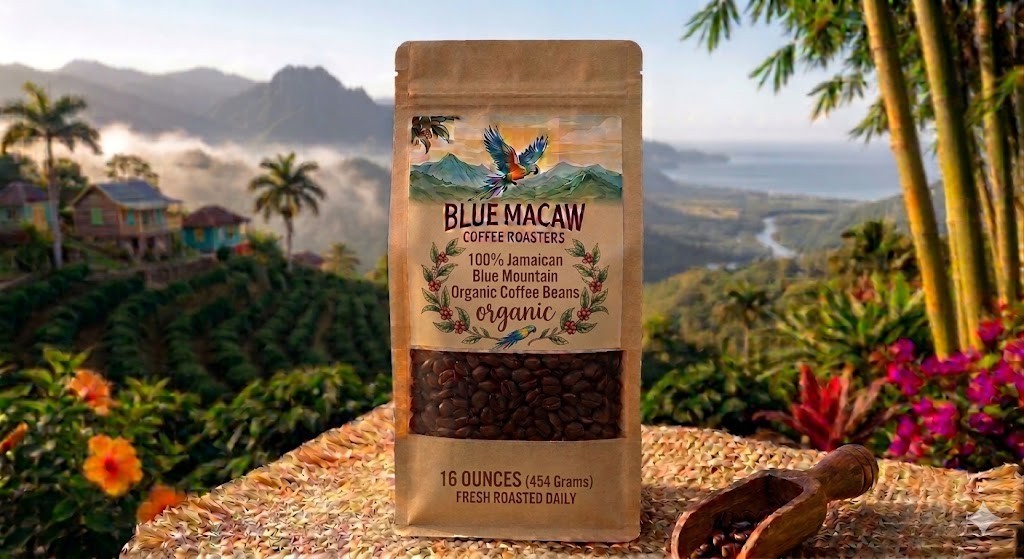 100% JAMAICAN BLUE MOUNTAIN PEABERRY COFFEE BEANS MEDIUM ROASTED 2 POUNDS