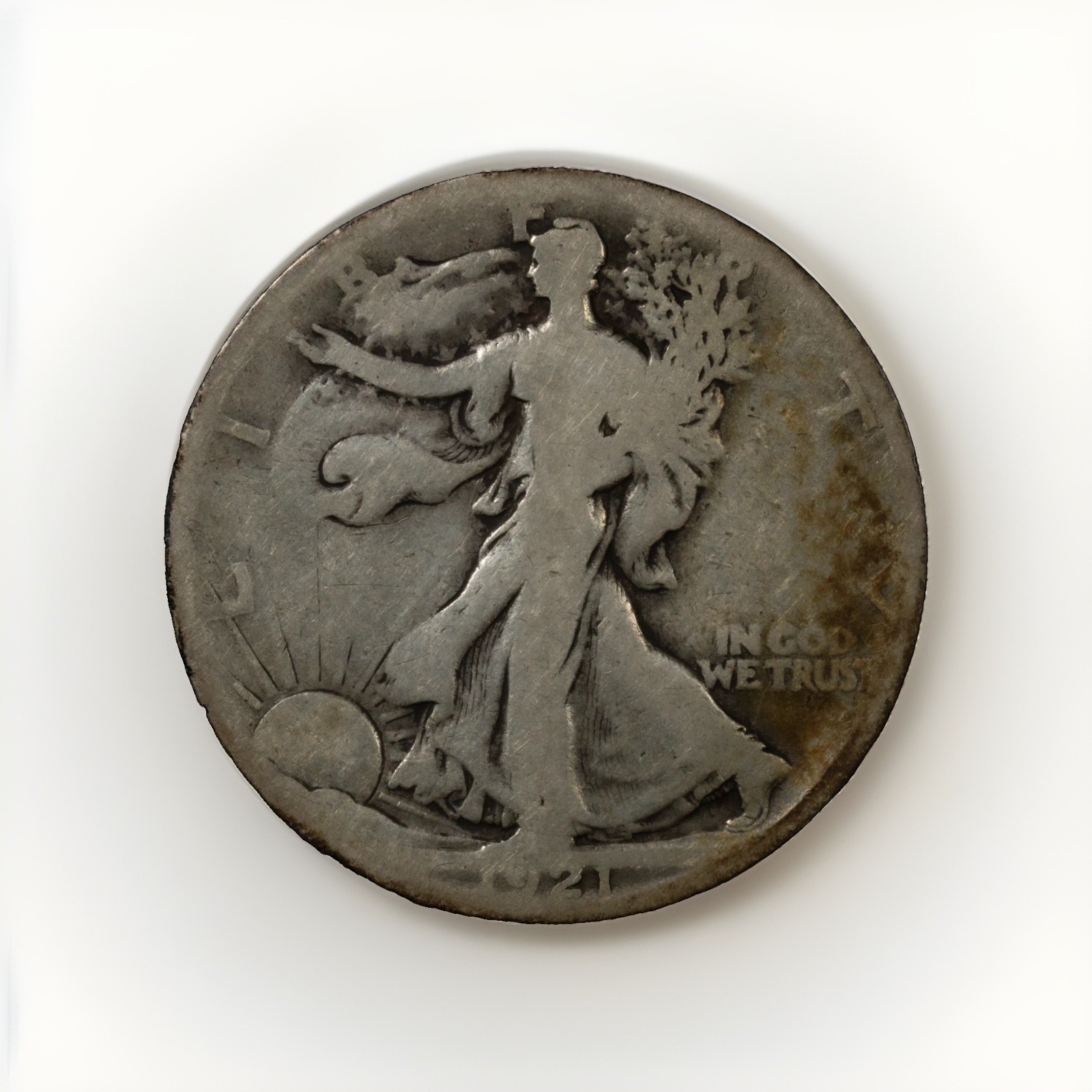 1921-S Walking Liberty Half Dollar 50C Key Date VG Range Low mintage