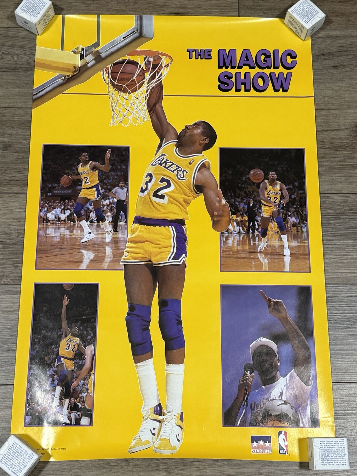 Vintage 1988 NBA Magic Johnson The Magic Show Starline Lakers Poster 34.5 Vintage 1988 NBA Magic Johnson The Magic Show Starline Lakers Poster 34.5
