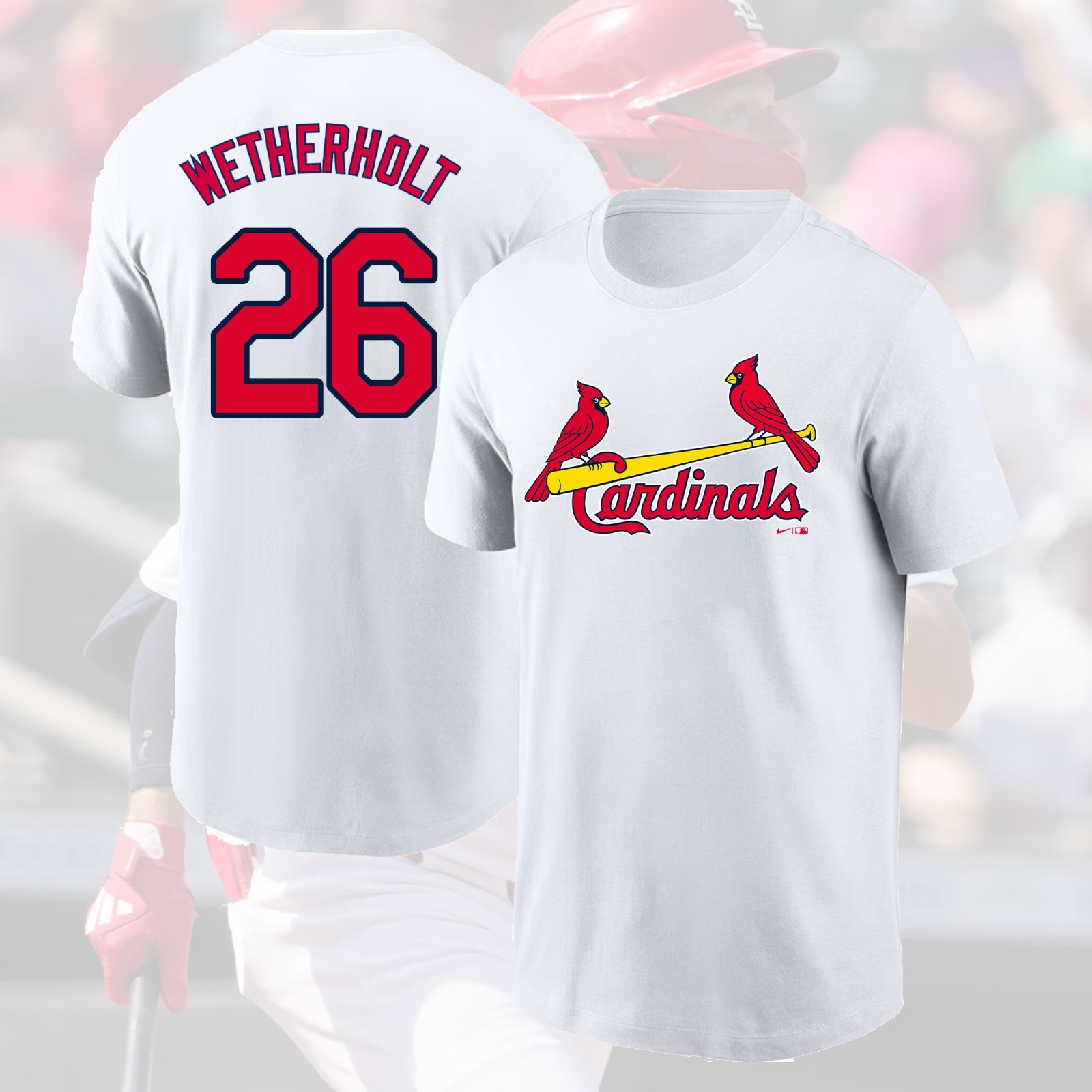 NEW - JJ Wetherholt #26 St. Louis Cardinals 2026 Player Name & Number Fan Look