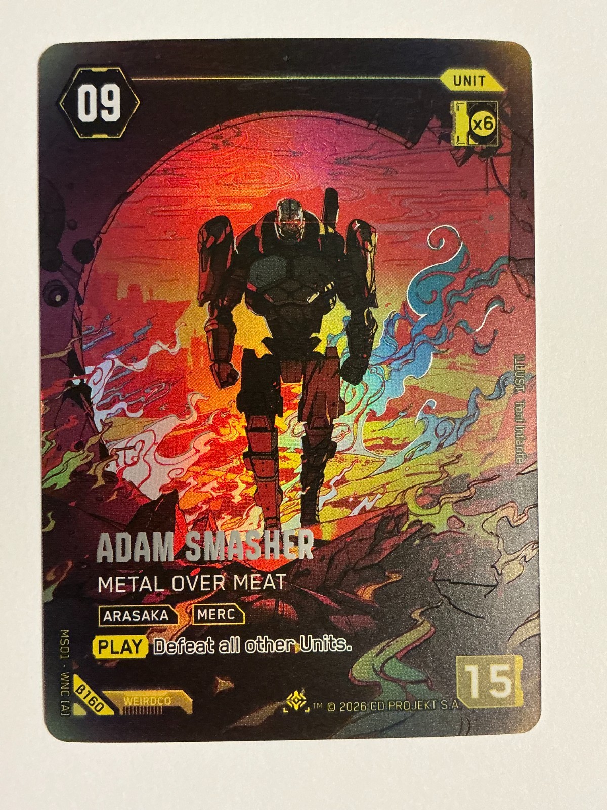 Adam Smasher B160 Cyberpunk TCG Iconic Rare Alt Art NM/M Adam Smasher B160 Cyberpunk TCG Iconic Rare Alt Art NM/M