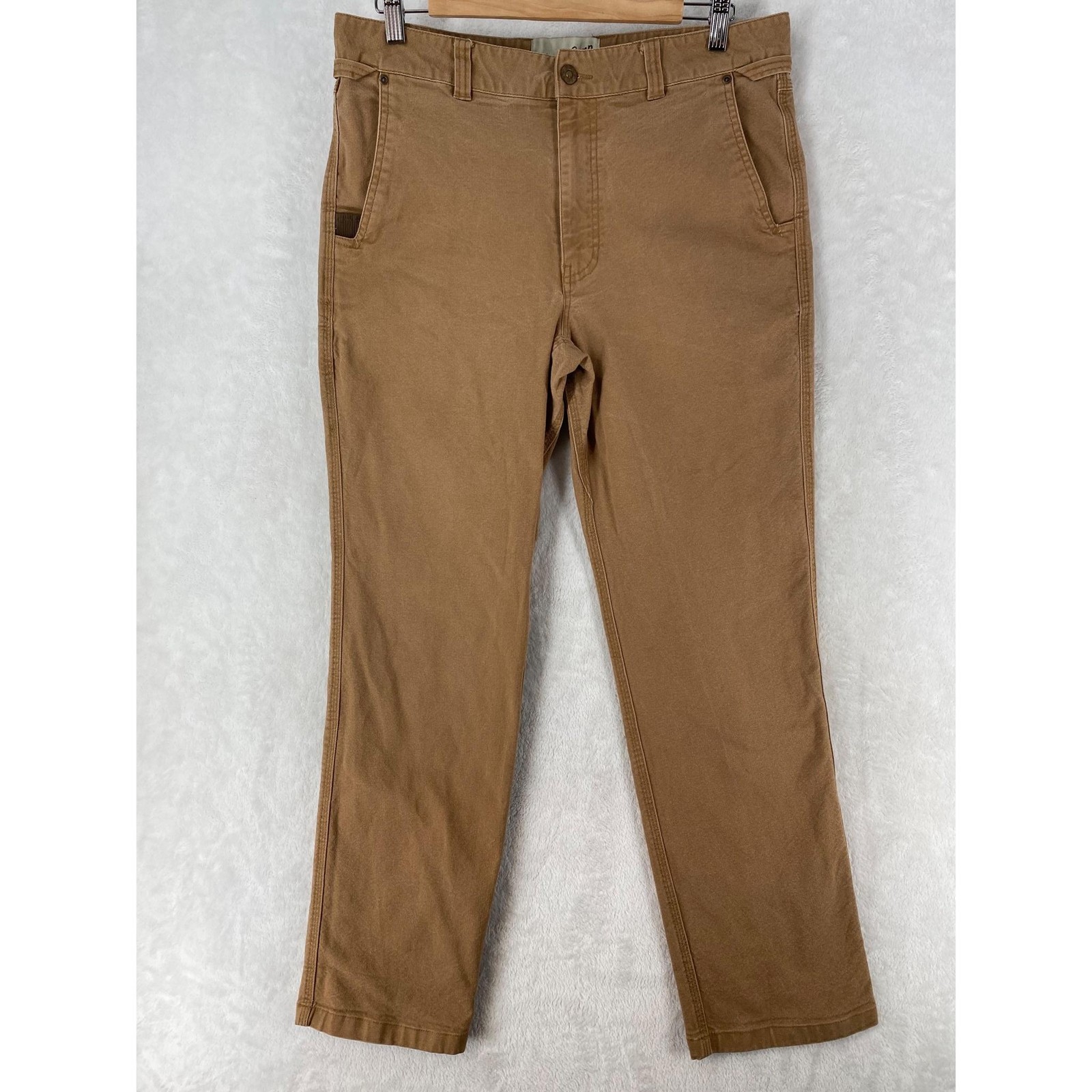 Duck Camp Pants Mens 34x32 Brown Cordura Canvas Chino Stretch Outdoor Workwear