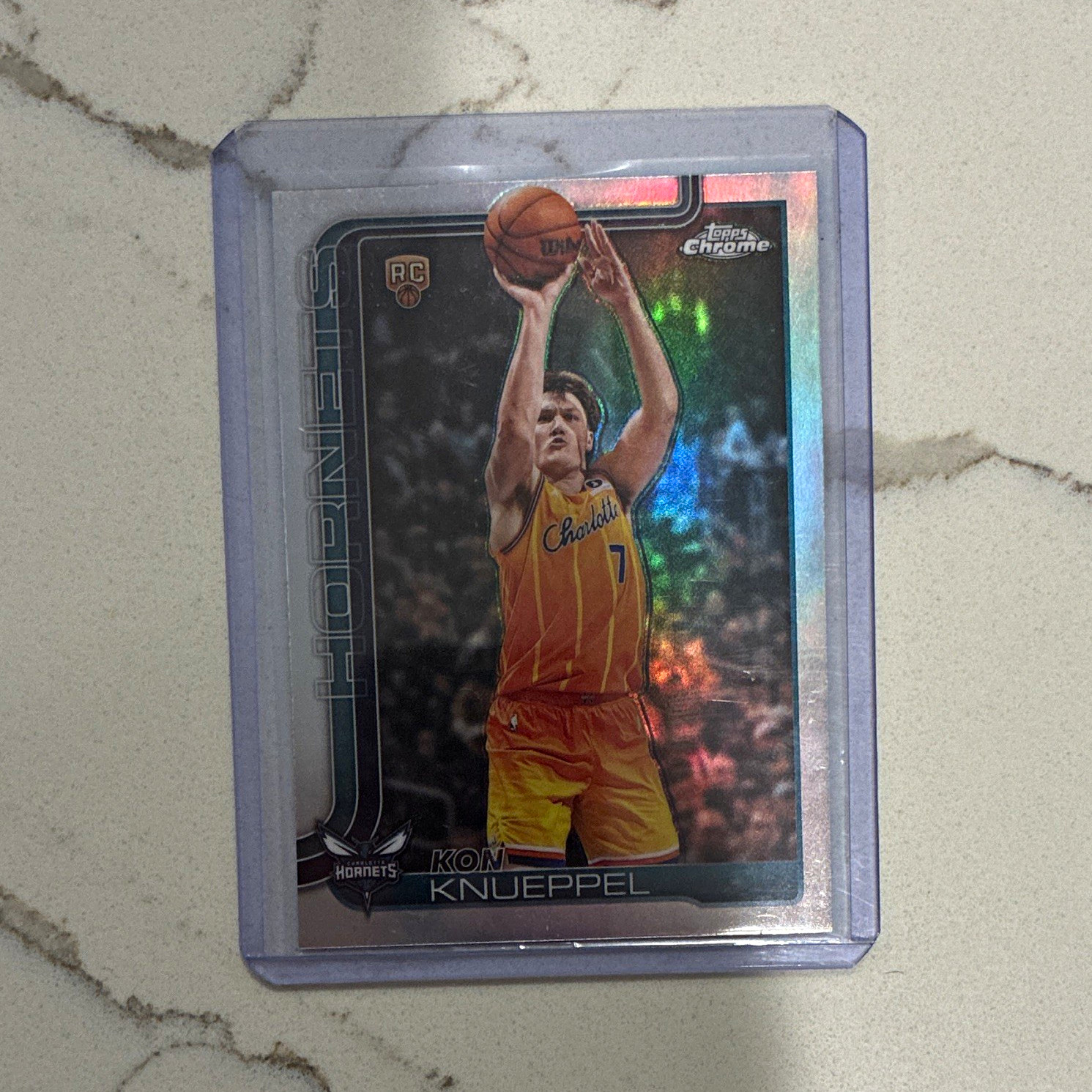 2025-26 Topps Chrome Update Series Kon Knueppel Refractor RC #154 Hornets