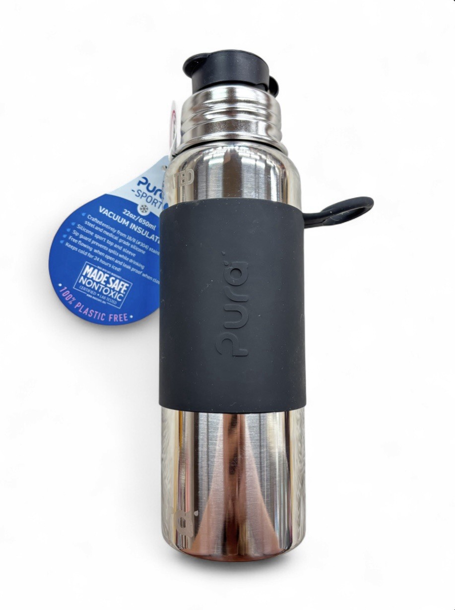 Pura Pura Sport 22oz/650ml Vacuum Insulated Leakproof Sip Lid Bottle Black Pura Pura Sport 22oz/650ml Vacuum Insulated Leakproof Sip Lid Bottle Black