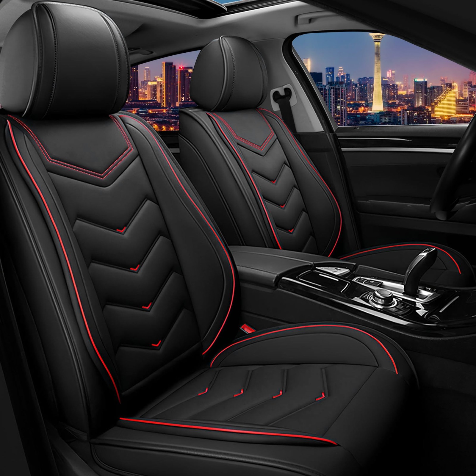 Seat Covers for Dodge Avenger 2007-2014 2 Seats Black Nappa Leather