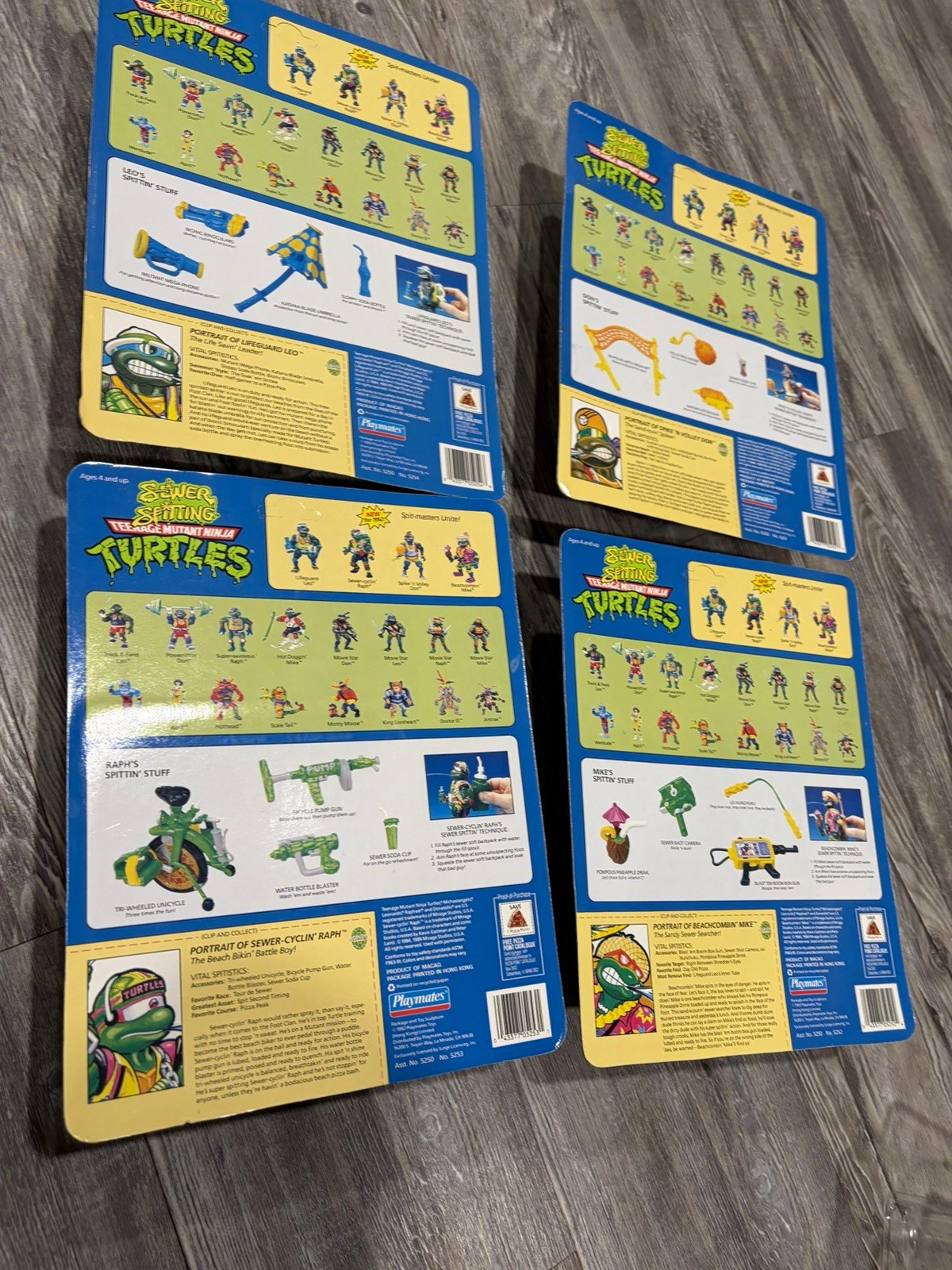 Playmates TMNT Sewer Spittin’ Turtles 4-Figure Lot Squirts Water MOC