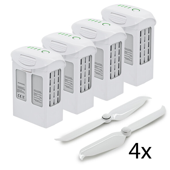 4 Pairs Propeller + 4pcs DJI Phantom 4 Lipo Intelligent Battery 15.2V 5870mAh