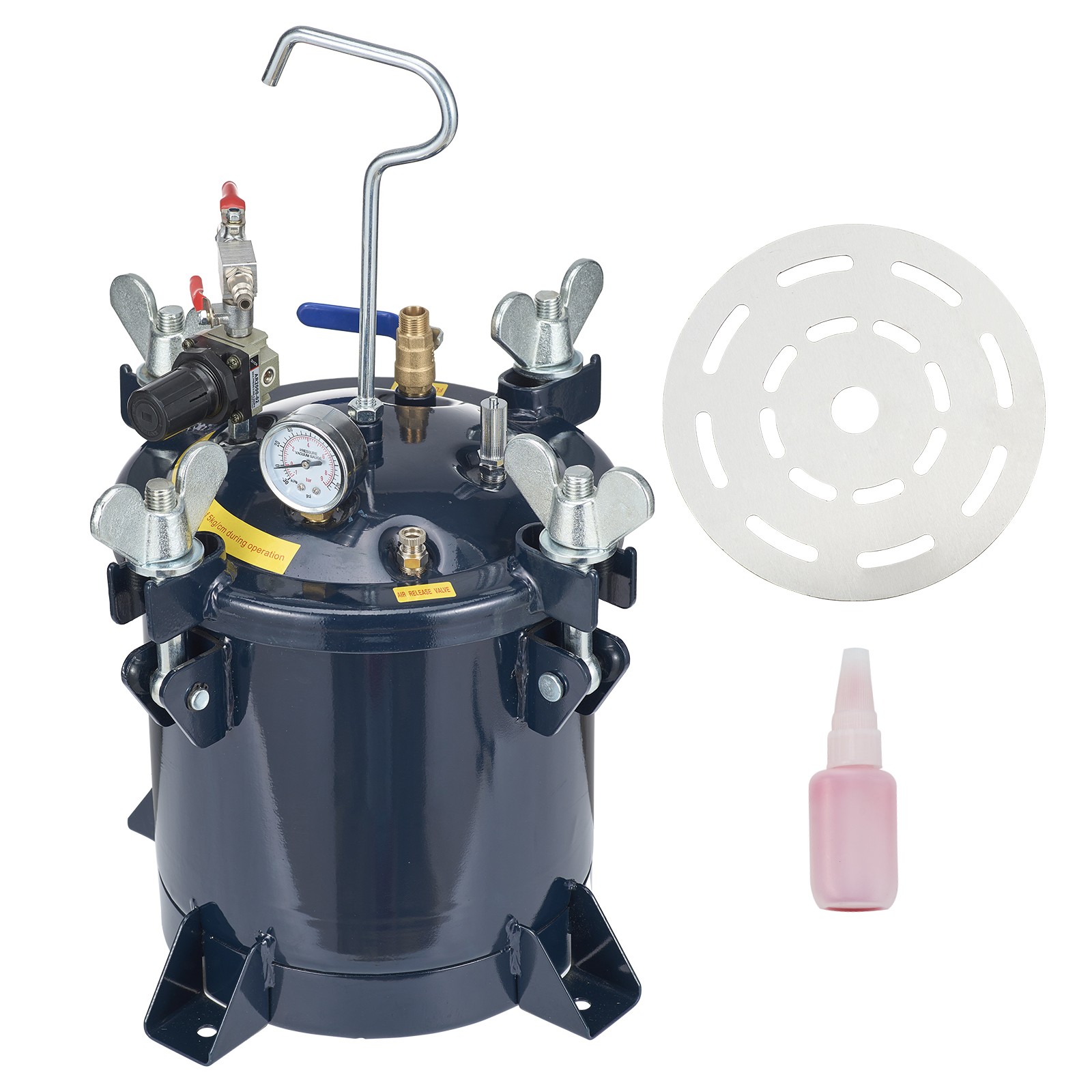 Uimoso 10L/2.5gal Spray Paint Pressure Tank with Resin Pressure Feed System
