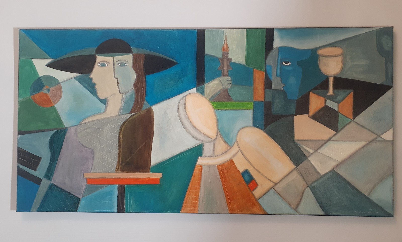 Acrylic Painting On Canvas (15 X 30)  Original Artwork By Artist New Finished