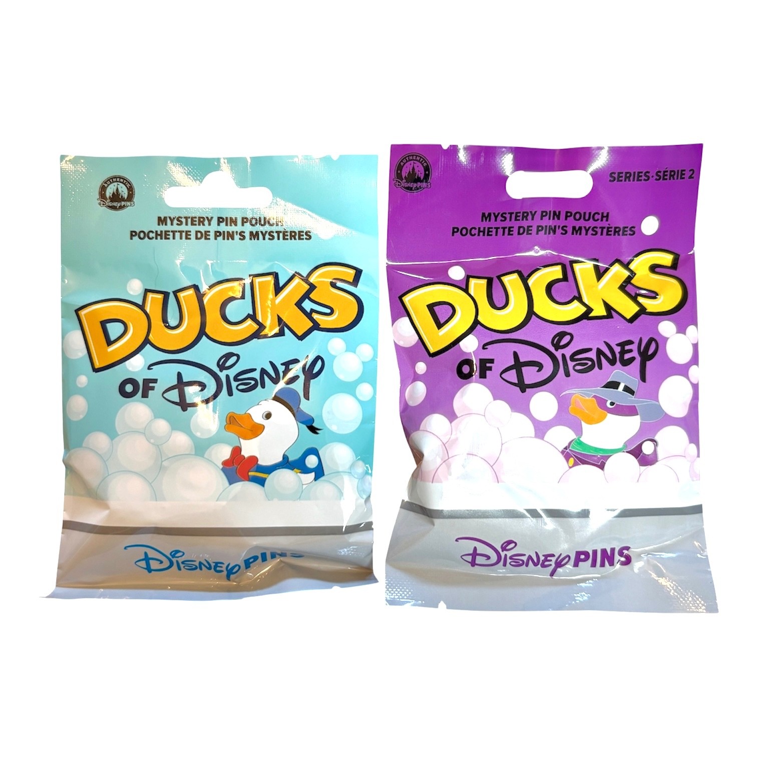 Disney Parks Character Ducks Series 1 & 2 Mystery 5 Pin Pack Set of 2 Sealed NEW