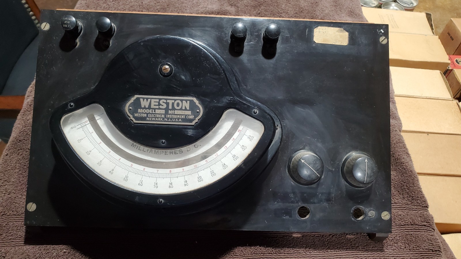 Vintage Weston Model 273 Milliamperes D.C. Meter Serial #6196 Early Industrial
