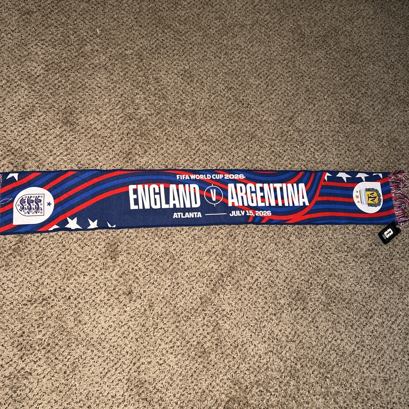 England Vs Argentina World Cup Semifinal 2026 Match Day Scarf England Vs Argentina World Cup Semifinal 2026 Match Day Scarf