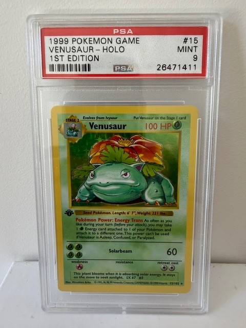 1999 POKEMON GAME 1ST Edition #15 VENASAUR HOLO -  PSA 9