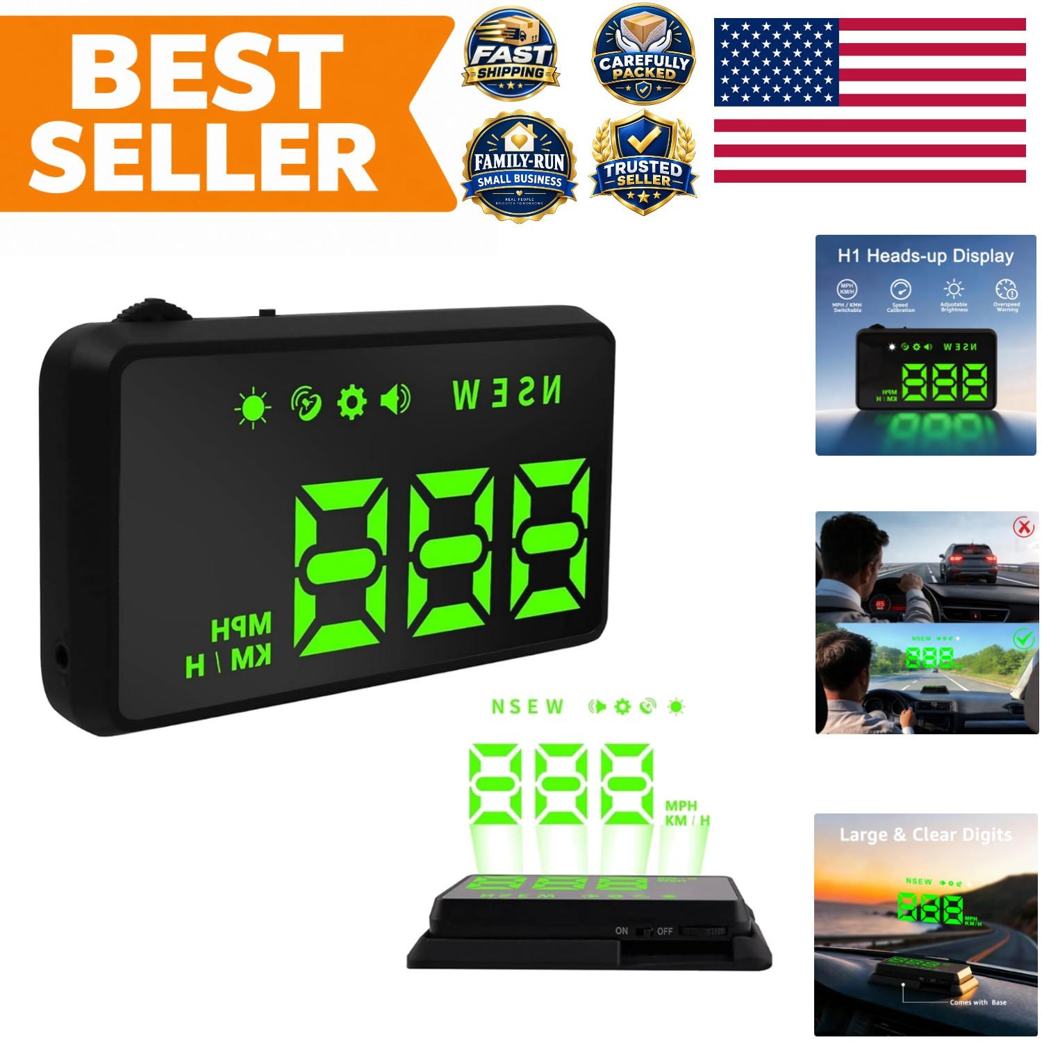 Heads up Display for Cars, Car HUD, GPS Speedometer,Head up Display for Car