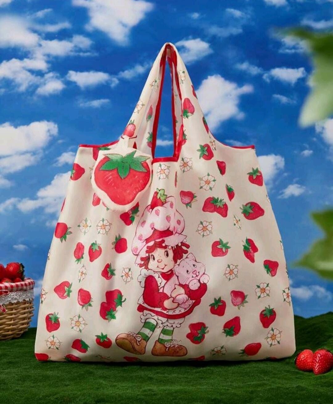 Strawberry Shortcake Reusable Folding Bag Purse Shopping Gift Present Girl New