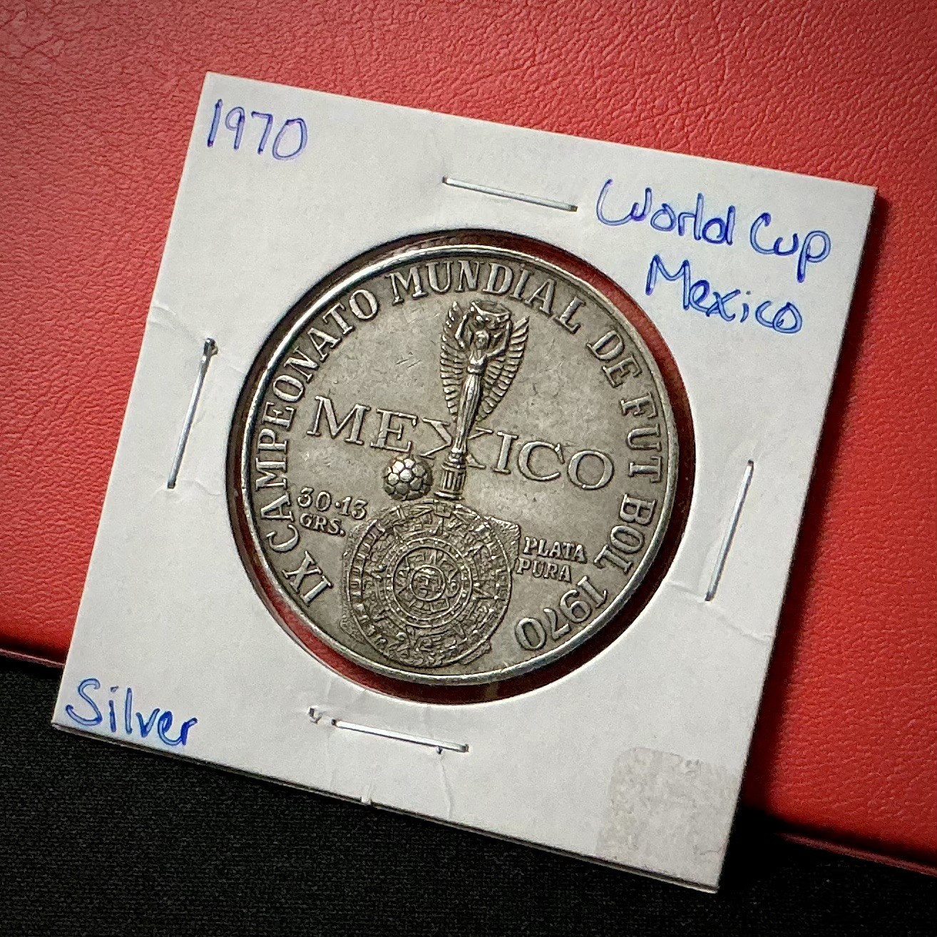 Mexico Medal World Cup 1970 Silver, Copa Mundial Mexico 1970, 30.13 Grams RARE Mexico Medal World Cup 1970 Silver, Copa Mundial Mexico 1970, 30.13 Grams RARE