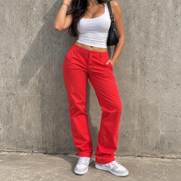 Gap Khakis Slim City Red Chino Pants Womens Size 12R
