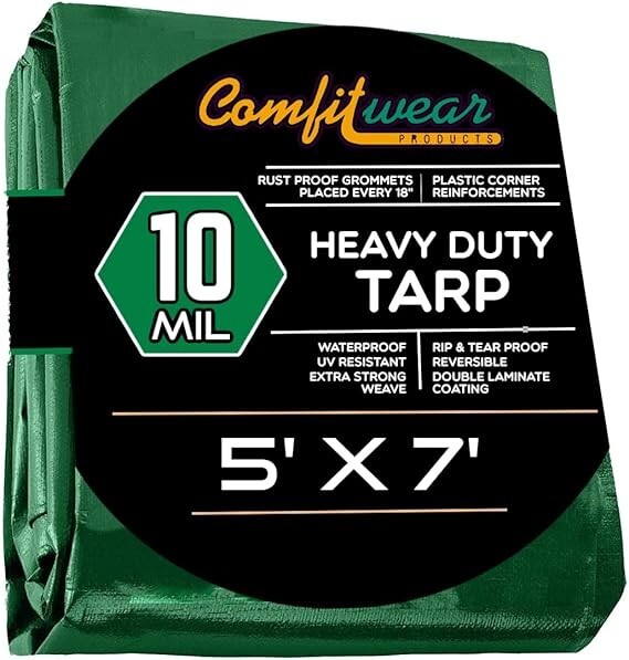 COMFITWEAR Super Heavy Duty Tarp Cover Reinforced Grommet Multi-Use Tarp Cover COMFITWEAR Super Heavy Duty Tarp Cover Reinforced Grommet Multi-Use Tarp Cover