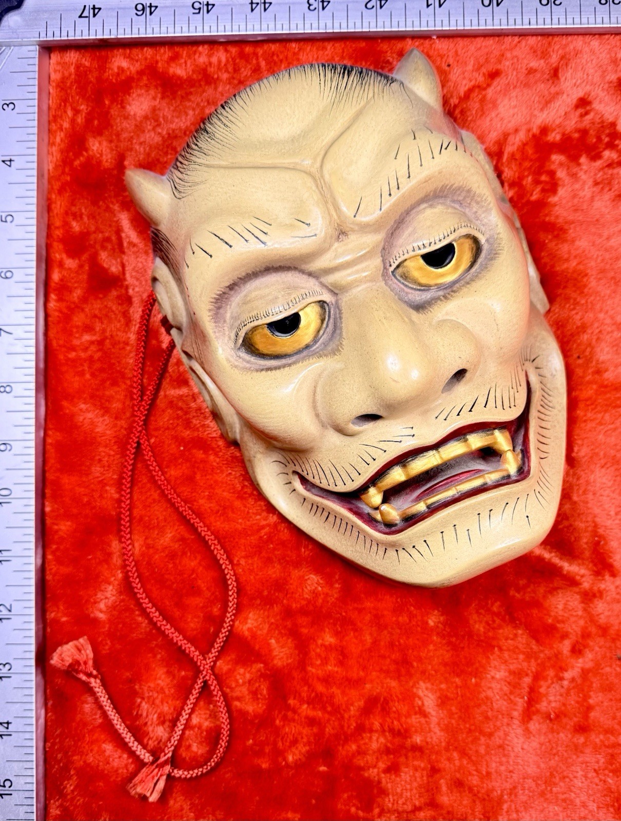 Signed Vintage Japanese Noh Mask Wood Carving Sukenori 須憲 Yakan Shishiguchi 11\