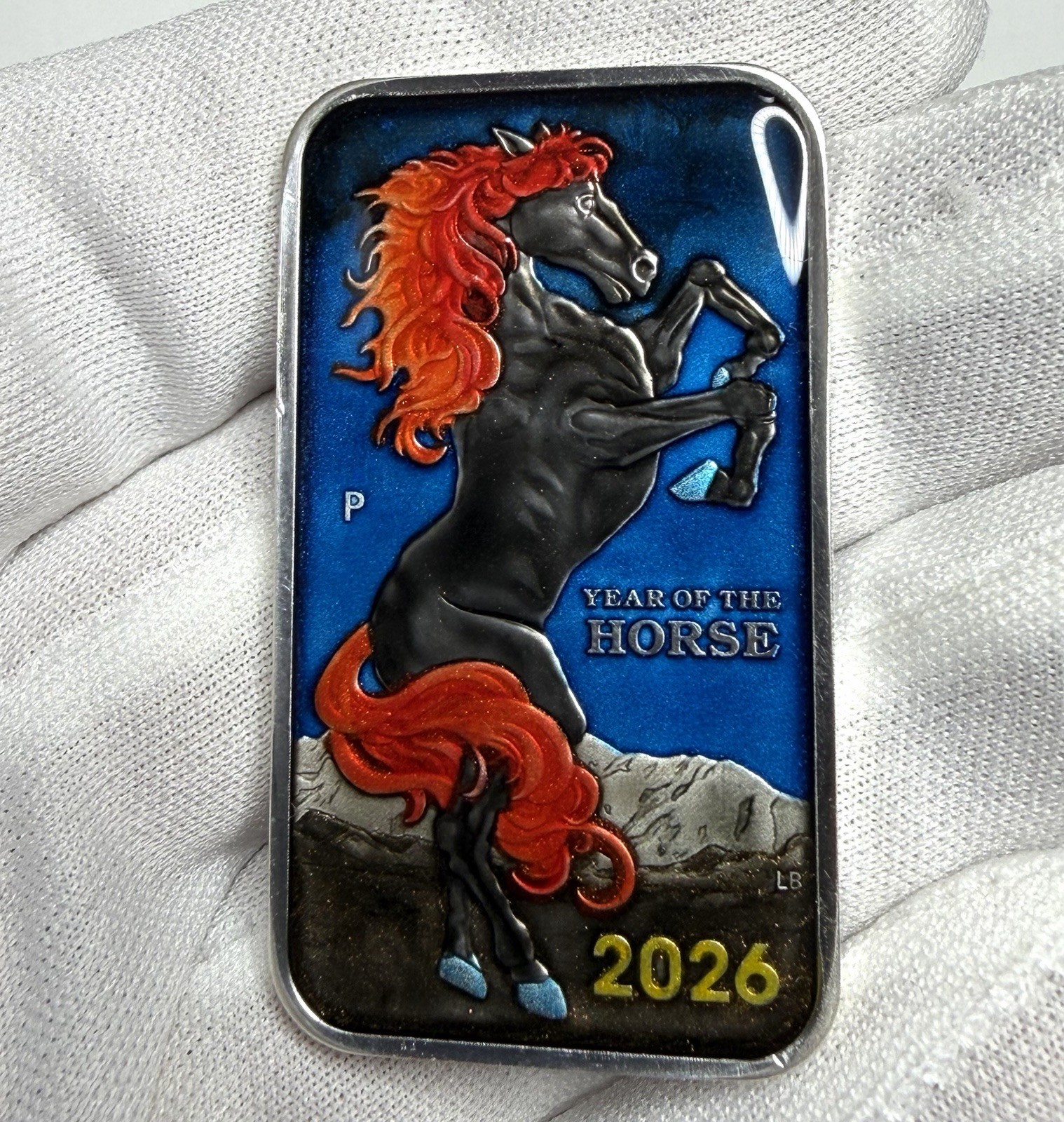 2026 Year of the Horse Midnight Fire Castronomics Hand Enameled Silver Art Bar