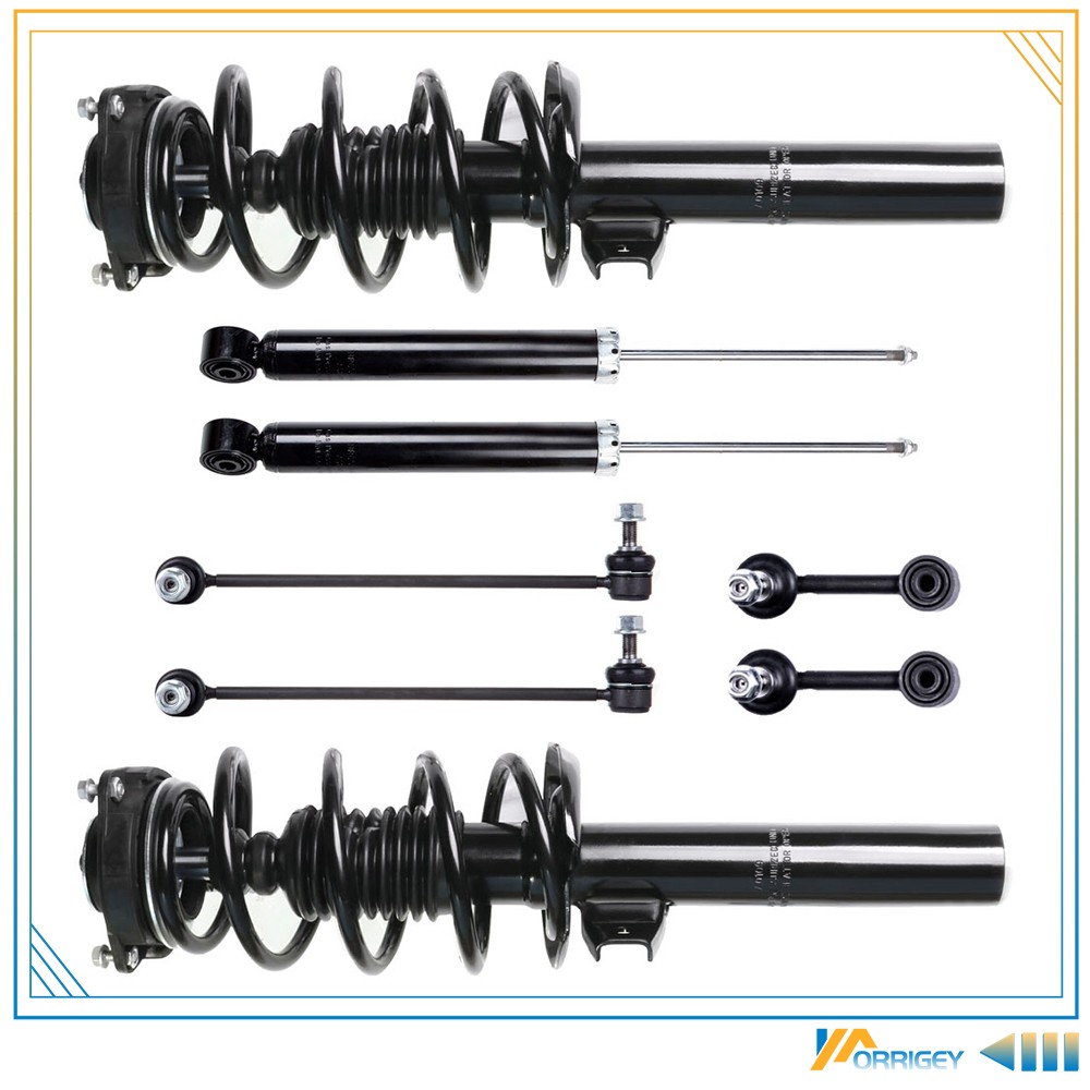 8x Front Complete Struts Assembly Sway Bar Rear Shock For VW Jetta Passat Rabbit