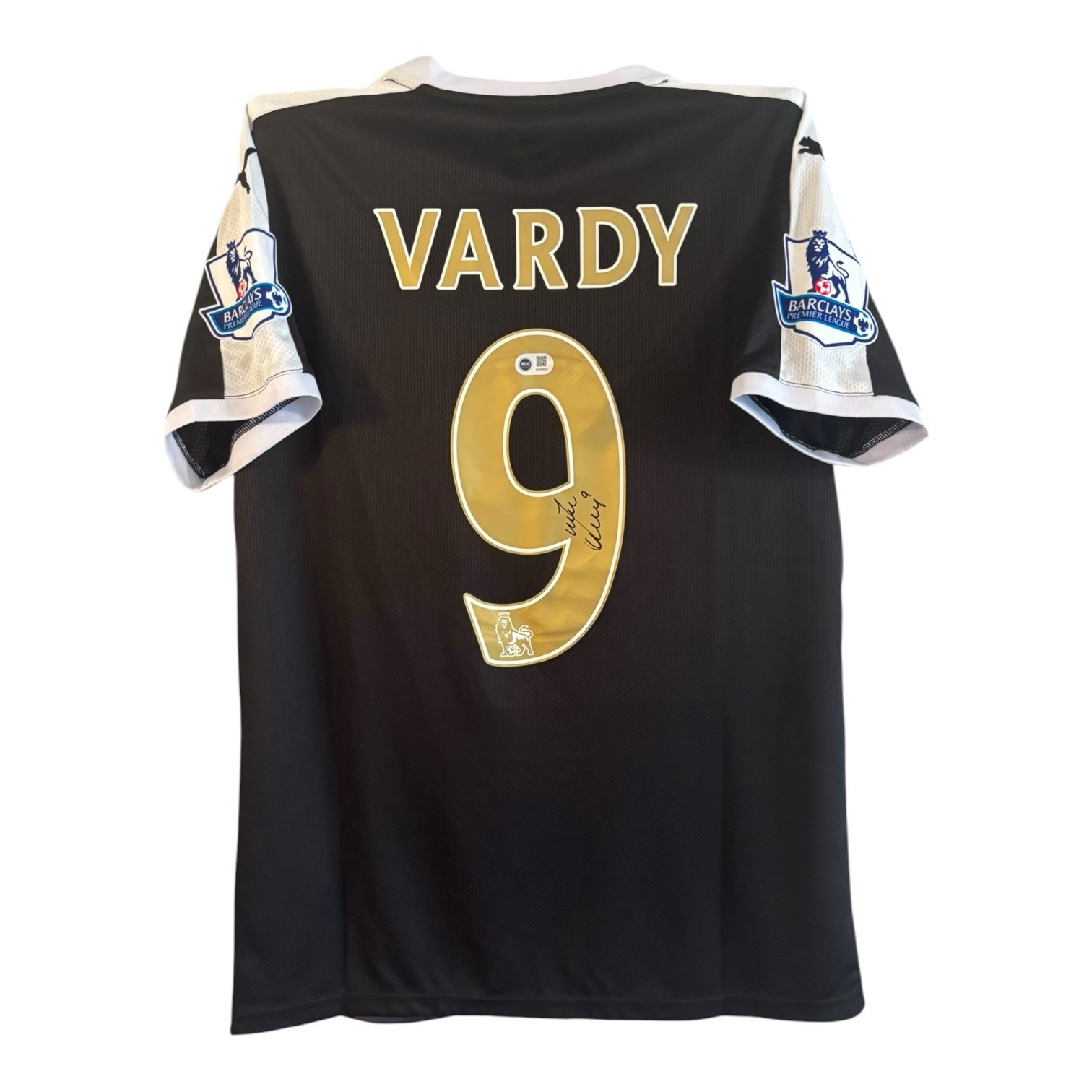 Jamie Vardy Signed Shirt ACG Authentication PROOF Leicester JERSEY 15/16 Away